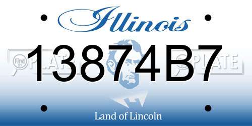 13874B7 Illinois License Plate
