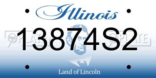 13874S2 Illinois License Plate