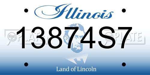 13874S7 Illinois License Plate