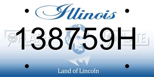 138759H Illinois License Plate