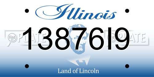 13876I9 Illinois License Plate