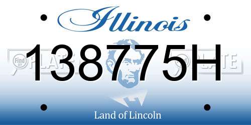 138775H Illinois License Plate
