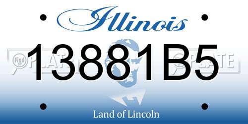 13881B5 Illinois License Plate