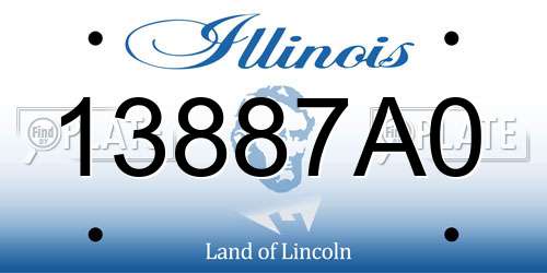 13887A0 Illinois License Plate