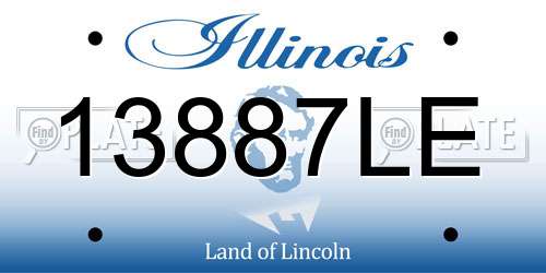 13887LE Illinois License Plate