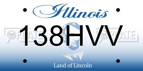 138HVV Illinois License Plate