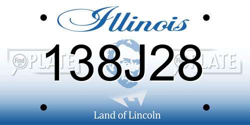138J28 Illinois License Plate