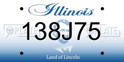 138J75 Illinois License Plate