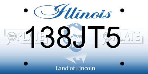 138JT5 Illinois License Plate