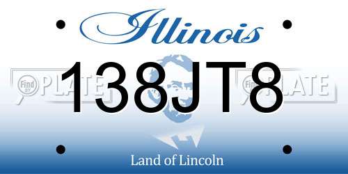 138JT8 Illinois License Plate