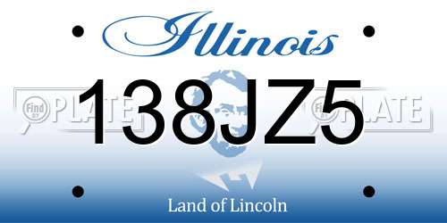 138JZ5 Illinois License Plate