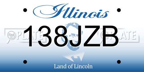 138JZB Illinois License Plate