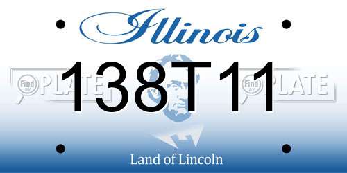 138T11 Illinois License Plate