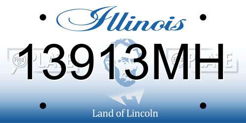 13913MH Illinois License Plate