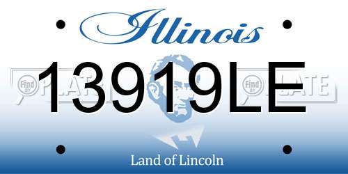 13919LE Illinois License Plate