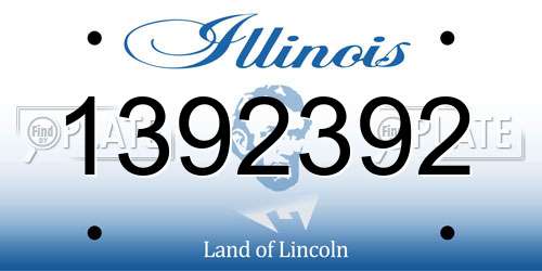 1392392 Illinois License Plate