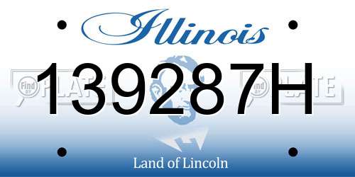 139287H Illinois License Plate