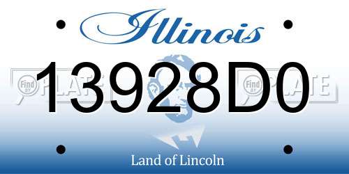 13928D0 Illinois License Plate