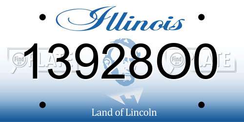 13928O0 Illinois License Plate