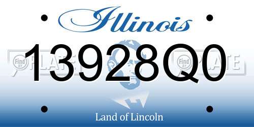 13928Q0 Illinois License Plate