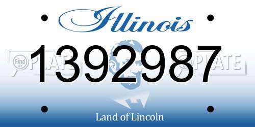 1392987 Illinois License Plate