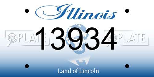 13934 Illinois License Plate
