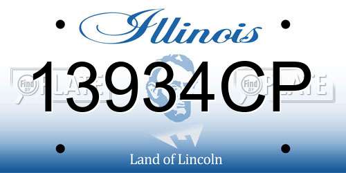 13934CP Illinois License Plate
