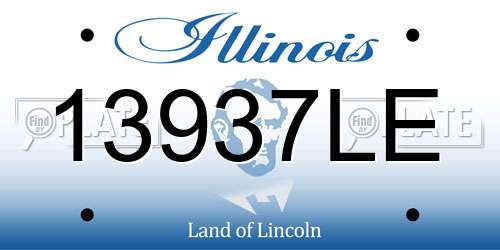 13937LE Illinois License Plate