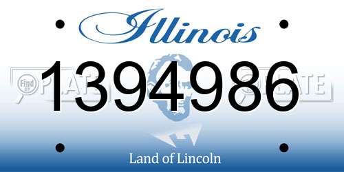 1394986 Illinois License Plate