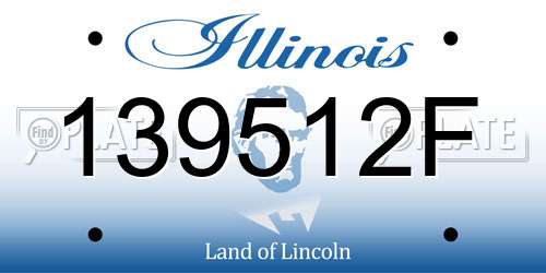 139512F Illinois License Plate