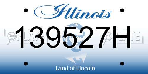 139527H Illinois License Plate