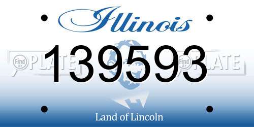 139593 Illinois License Plate