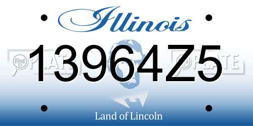 13964Z5 Illinois License Plate
