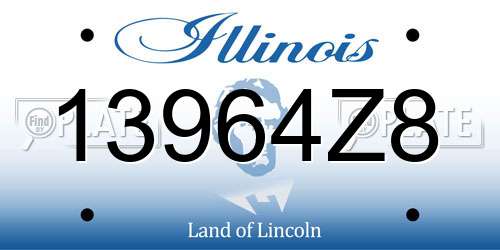 13964Z8 Illinois License Plate