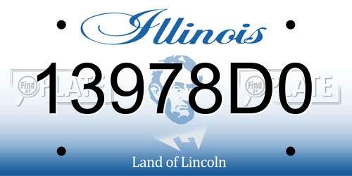13978D0 Illinois License Plate
