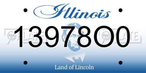 13978O0 Illinois License Plate