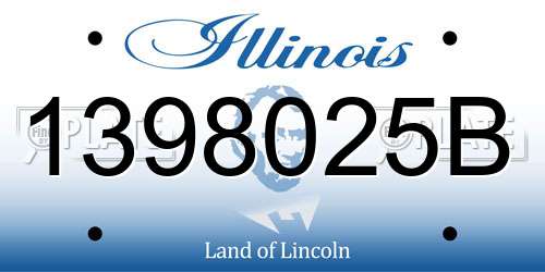 1398025B Illinois License Plate