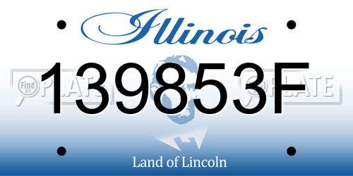 139853F Illinois License Plate