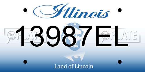 13987EL Illinois License Plate