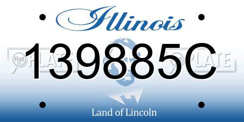 139885C Illinois License Plate