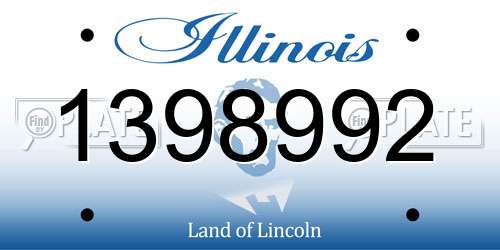 1398992 Illinois License Plate