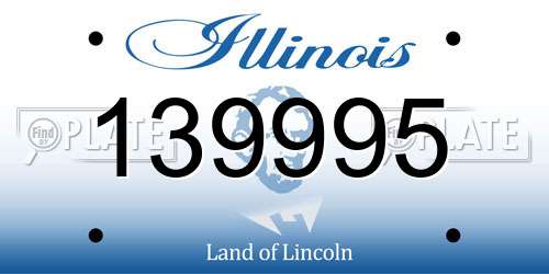 139995 Illinois License Plate