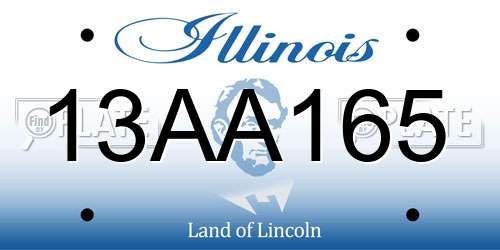 13AA165 Illinois License Plate