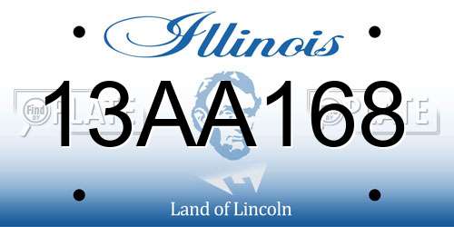 13AA168 Illinois License Plate