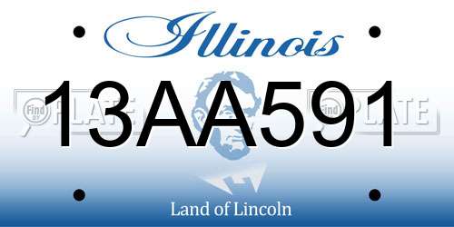 13AA591 Illinois License Plate