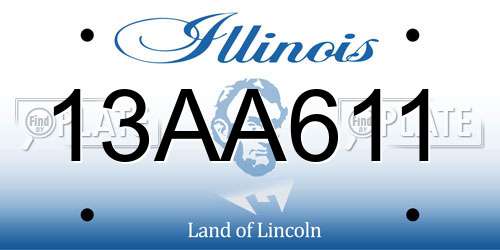 13AA611 Illinois License Plate