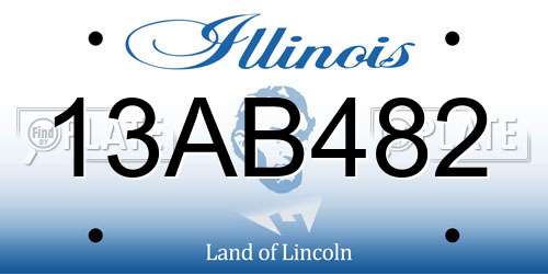 13AB482 Illinois License Plate
