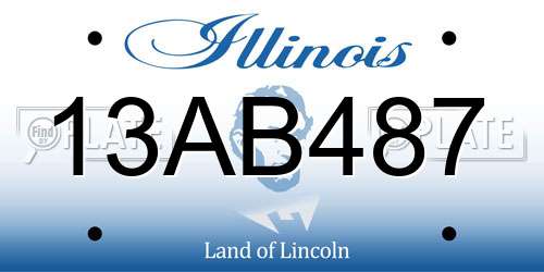 13AB487 Illinois License Plate