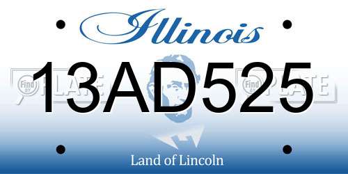 13AD525 Illinois License Plate