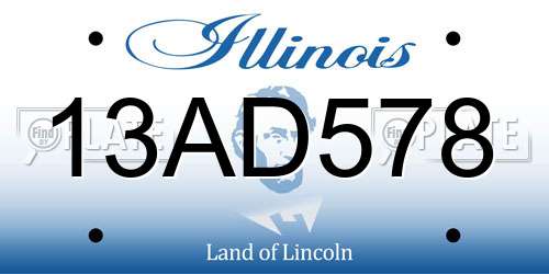13AD578 Illinois License Plate